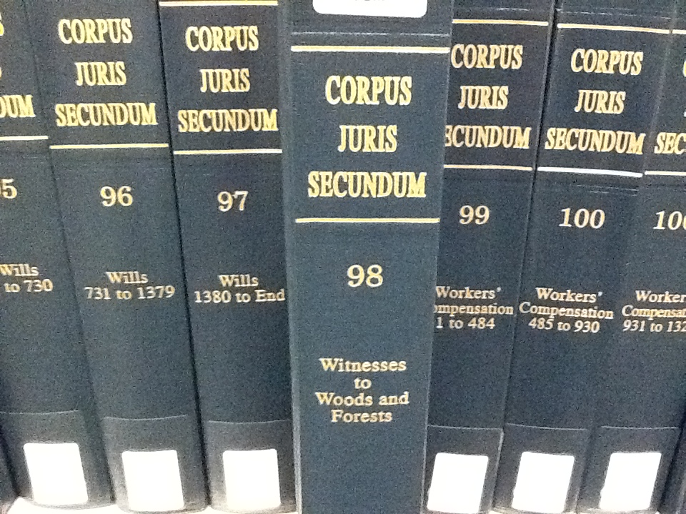 Law Library: C.J.S. Main Volumes. Go to the Topic and Section Number provided by the Index.